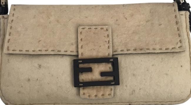 Fendi Selleria Cream and Brown Felt Baguette 