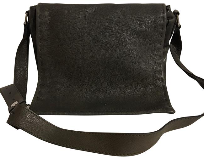 Fendi Selleria Grained Woodlet Leather Messenger Bag 