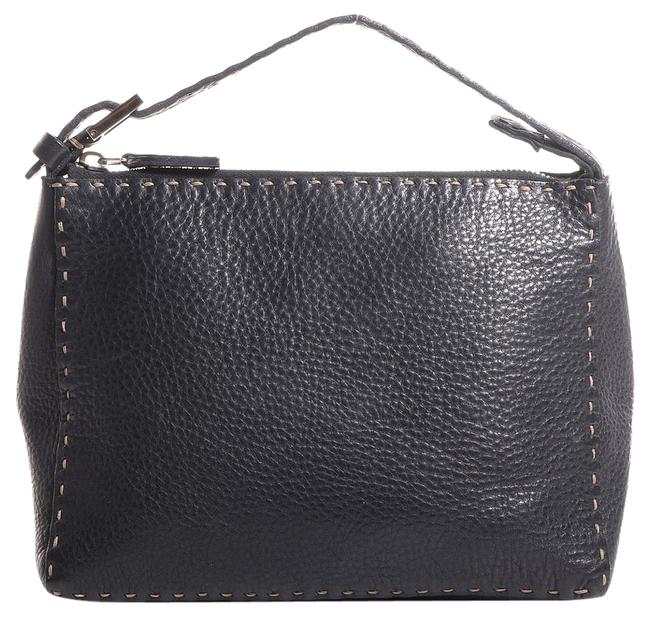 Fendi Selleria In Black Leather Shoulder Bag 