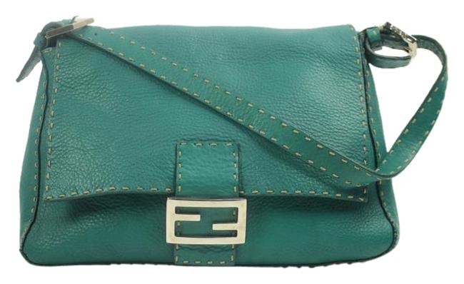 Fendi Selleria Mamma Fft12 Teal Green Shoulder Bag 