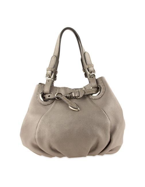 Fendi Selleria Pomodorino Grey Leather Tote 