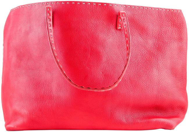 Fendi Selleria Red Leather Tote 