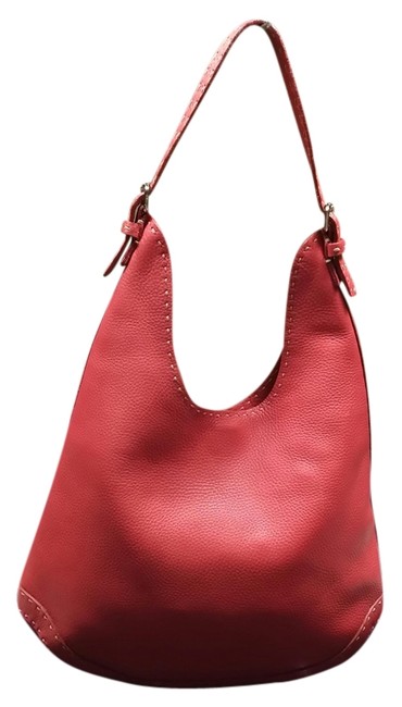 Fendi Selleria Tote RedOrange Leather Shoulder Bag 