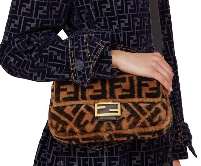 Fendi Sheepskin Shearling Wool Baguette 