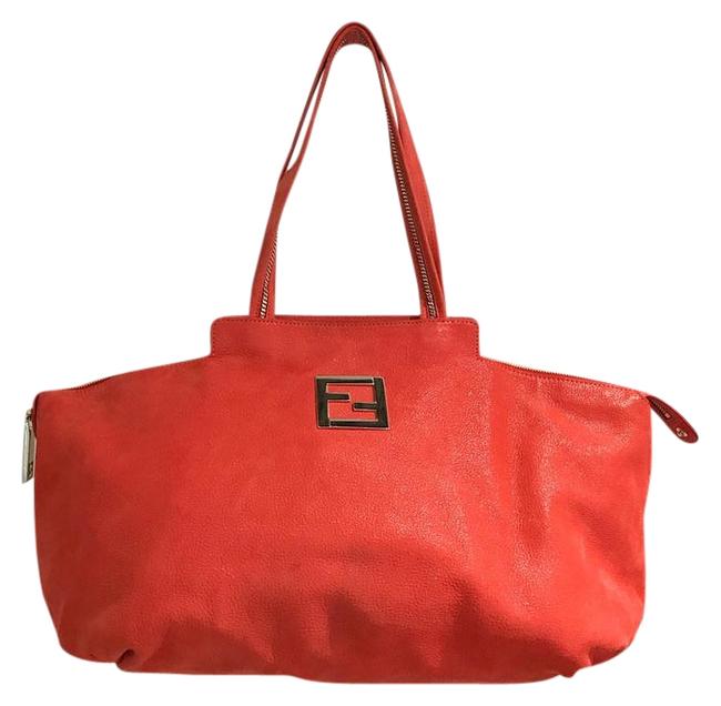 Fendi Shopping Red Leather Tote 
