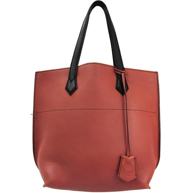 Fendi Shopping Rose PinkBlack All In Pink Leather Tote 