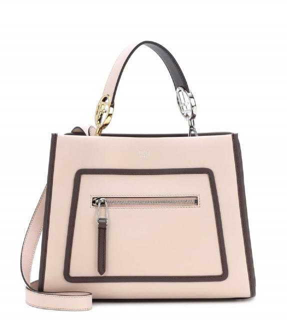Fendi Shopping Bag Runaway Calf 8bh344 Beige Leather Tote 