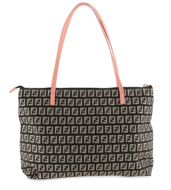 Fendi Shopping Zucchino Black Canvas Tote 