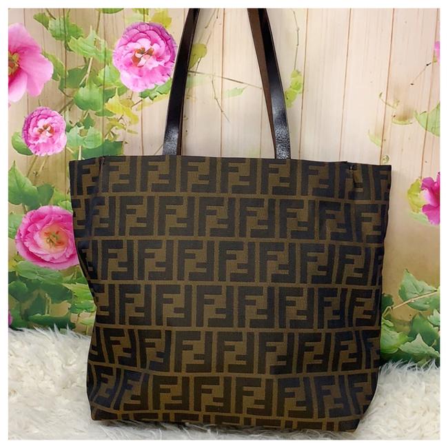 Fendi Monogram Brown Canvas Tote 