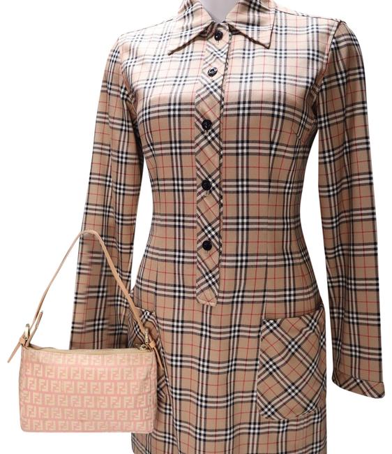 Fendi Shoulder Bag Pink Canvas Baguette 