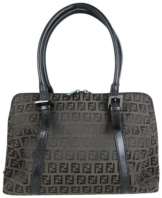 Fendi Shoulder Bag Zucchino 27833 Brown Canvas Tote 