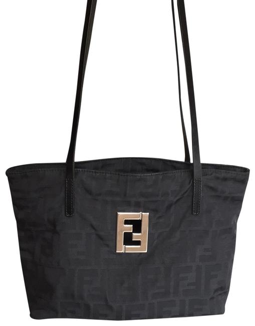 Fendi Shoulder Black Nylon Tote 
