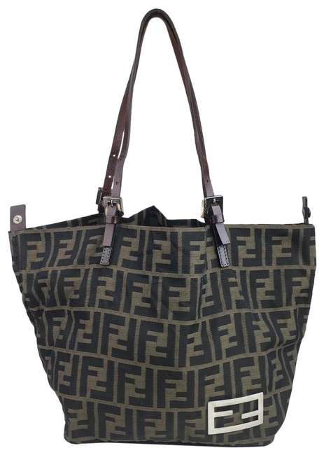 Fendi Shoulder Brown Canvas Tote 