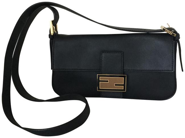 Fendi Shoulder BagCross Black Leather Baguette 