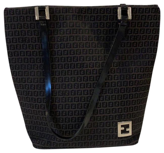 Fendi Small Black Zucchino Monogram Canvas Tote 