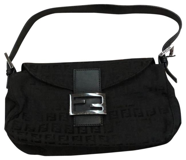 Fendi Evening Small Logo Black Shoulder Bag 
