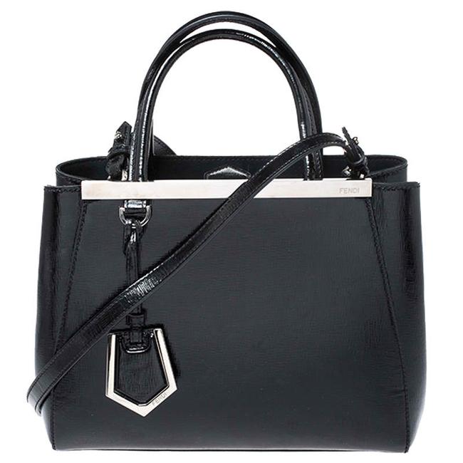 Fendi Small Petite 2jours Black Patent Leather Tote 