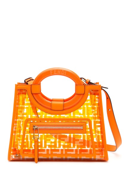 Fendi Small Pvc Runaway Shopper Orange Tote 