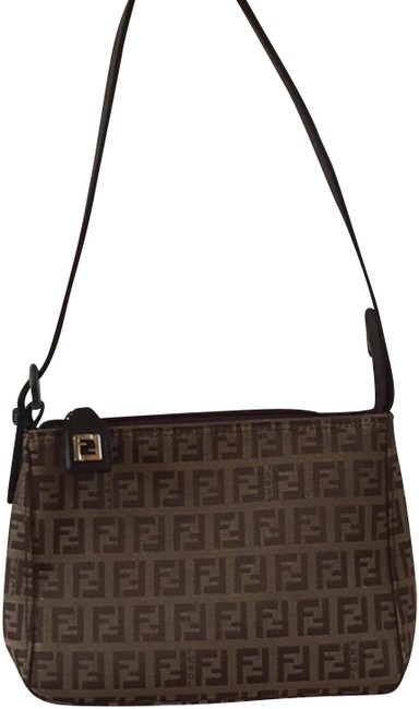 Fendi Small Zip Tobacco Brown Zucca Canvas Tote 