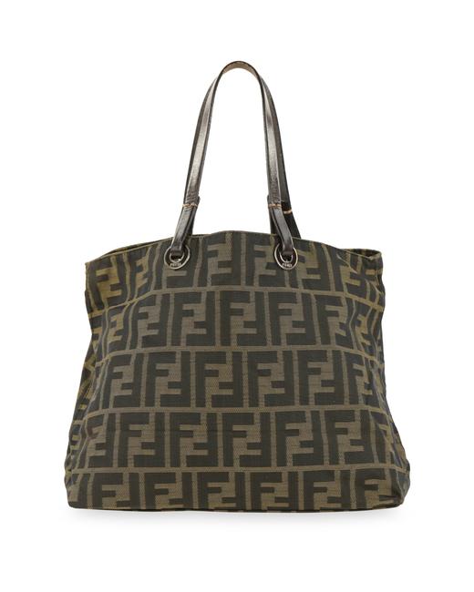 Fendi Small Zucca Brown Canvas Tote 