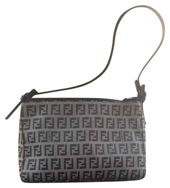 Fendi Small Zucchino Brown Canvas Shoulder Bag 