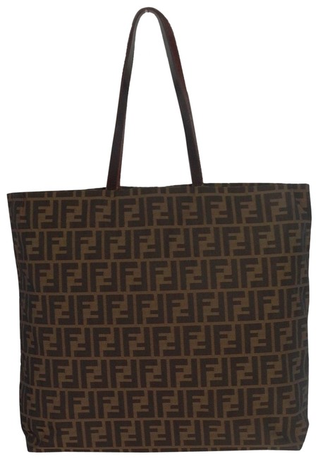 Fendi Soft Zucca Print Tobacco Canvas Tote 