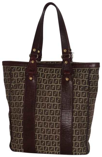 Fendi Soft Zucchino print Brown Canvas Tote 