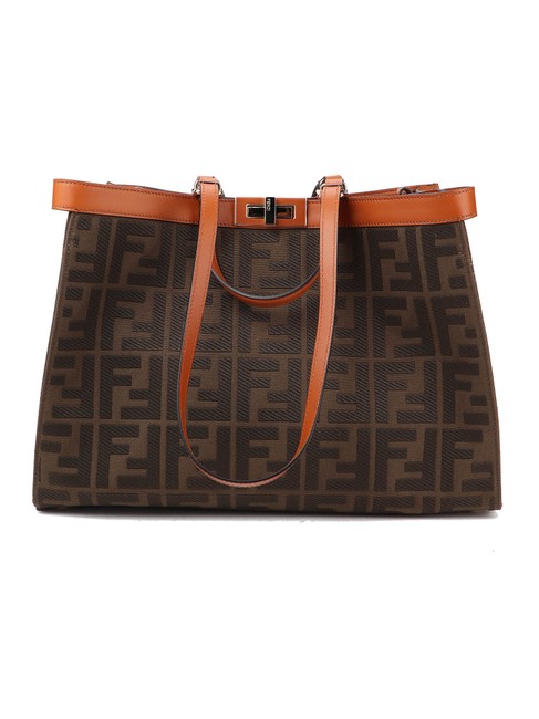 Fendi Spk X Md Brown Leather Tote 