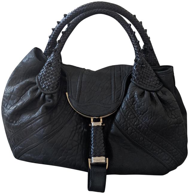 Fendi Spy Black Nappa Leather Shoulder Bag 
