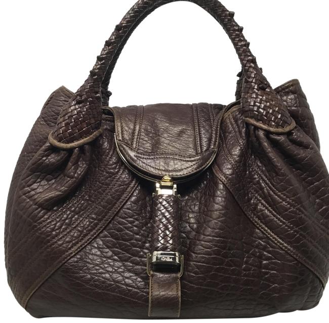 Fendi Spy Brown Leather Tote 