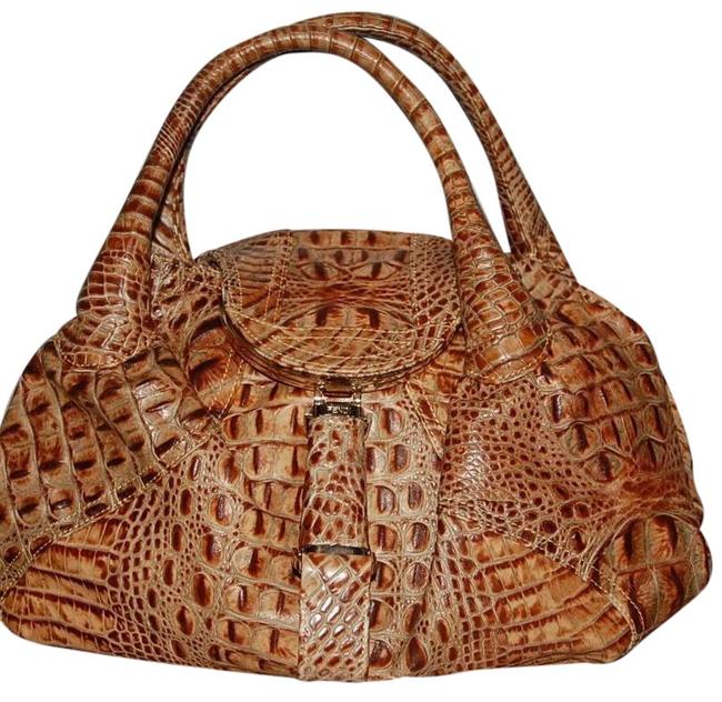 Fendi Spy BrownBeige Alligator Skin Leather Baguette 