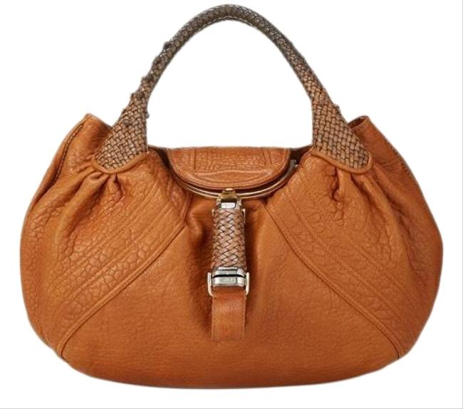 Fendi Spy OrangeCamel Leather Baguette 