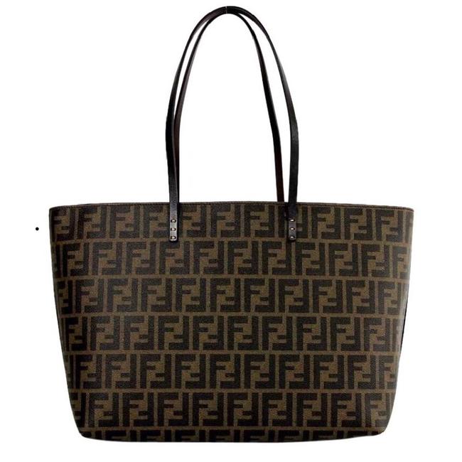 Fendi Ss16 2016 Zucca Ombre Roll Black Leather Tote 