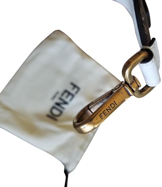 Fendi Strap Brown White Yellow Leather Wristlet 