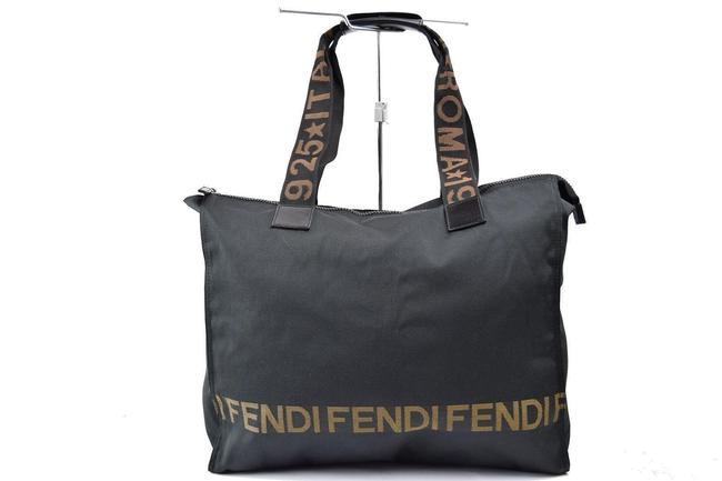 Fendi Striped Handlebag Black Mongoram WeekendTravel Bag 