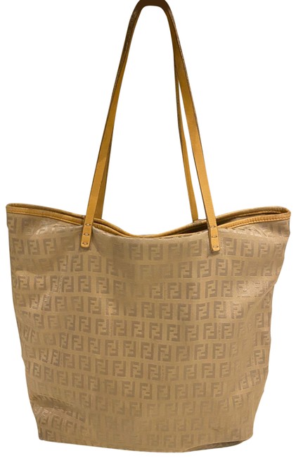 Fendi Tan Canvas Tote 