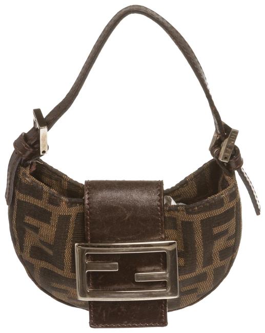 Fendi Tan Micro Zucca Baguette Brown Fabric and Leather Shoulder Bag 
