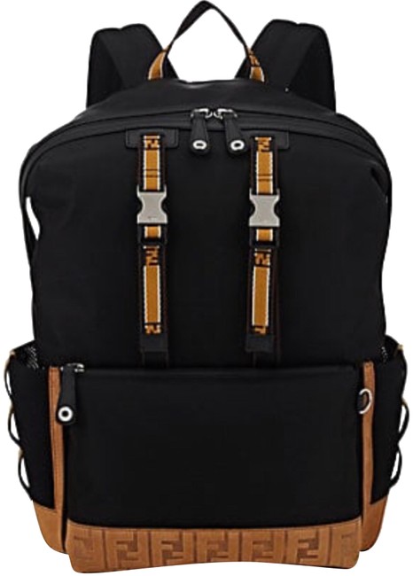 Fendi Tech twill Black Nylon Backpack 