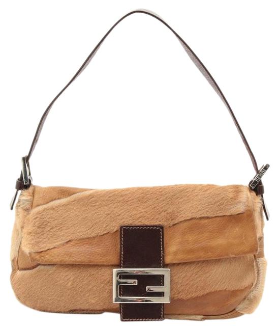Fendi Tiger Stripe and Leather Brown Pony Hair Baguette 