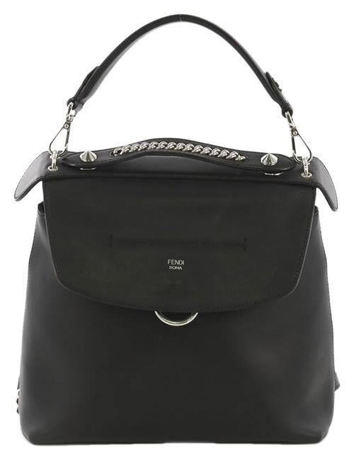 Fendi To School Small Black Leather Backpack 