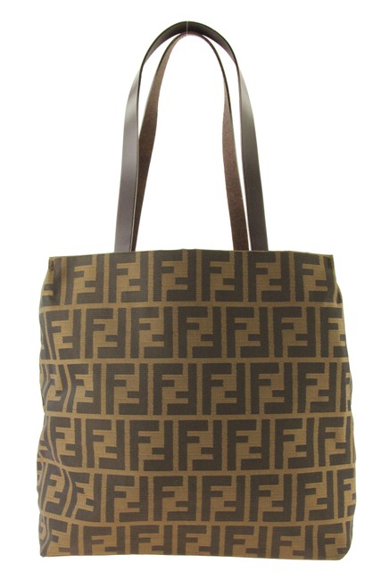 Fendi Tobacco Zucca Brown Canvas Tote 
