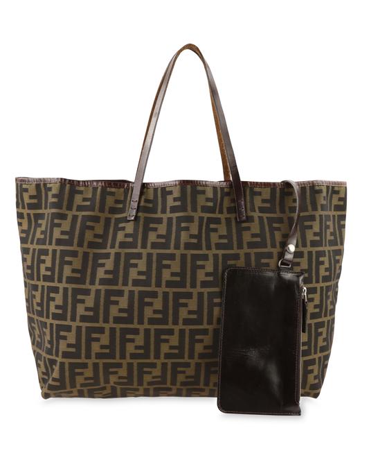 Fendi Tobacco Zucca Brown Nylon Tote 