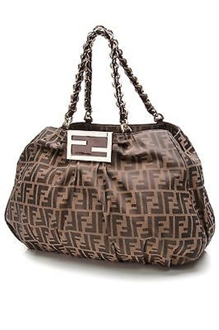 Fendi Tobacco Zucca Canvas Mia Shoulder Bag 
