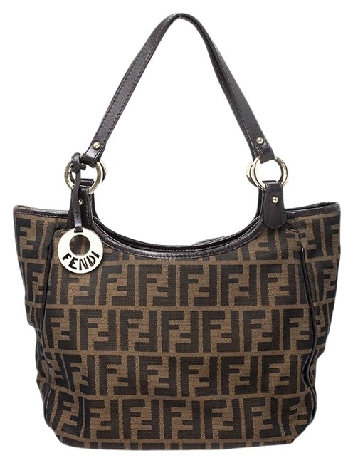 Fendi Tobacco Zucca Chef Shopper Brown Canvas Tote 
