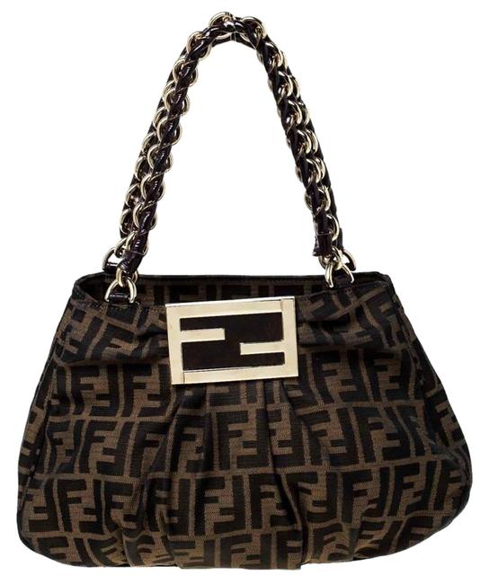 Fendi Tobacco Zucca Mia Brown Canvas Tote 