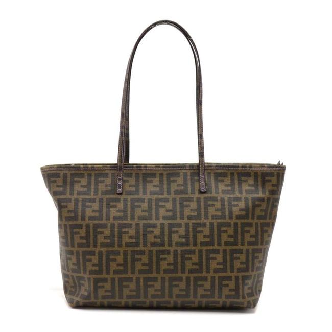 Fendi Bag Tobacco Zucca Monogram &amp; Purple Brown Coated Canvas Tote 