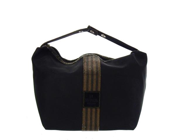 Fendi Toiletry Travel Black Canvas Tote 