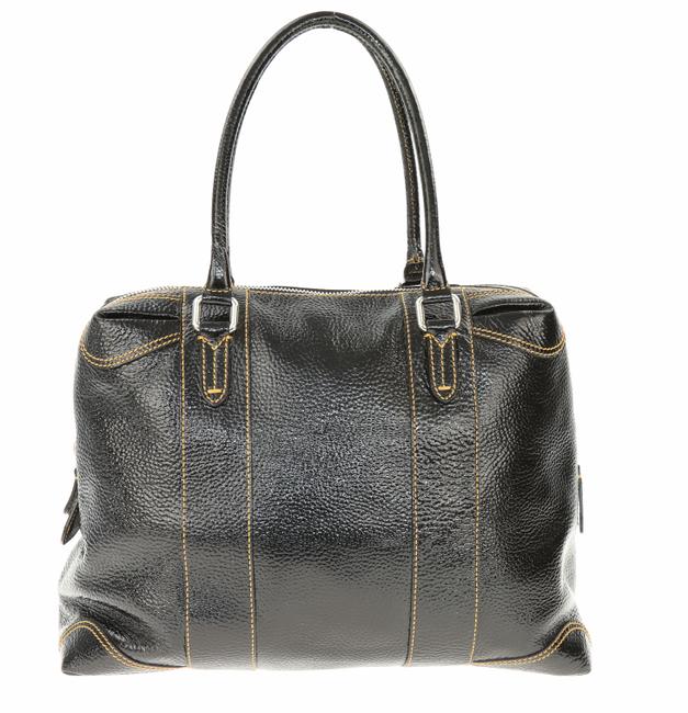 Fendi Top Handle Large Black Patent Leather Tote 