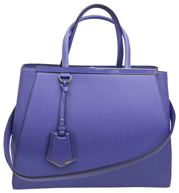 Fendi Tote 2 Jours 28300 Medium Purple Leather Shoulder Bag 