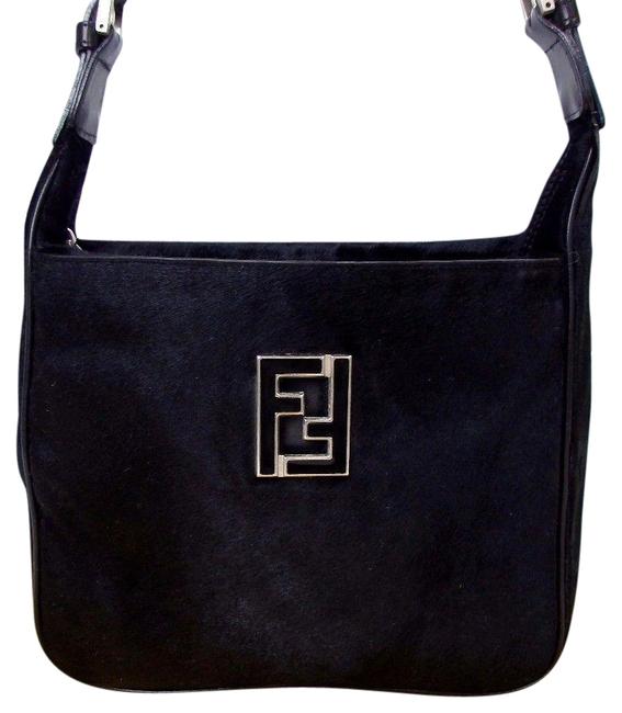 Fendi Tote Black Pony Fur Baguette 